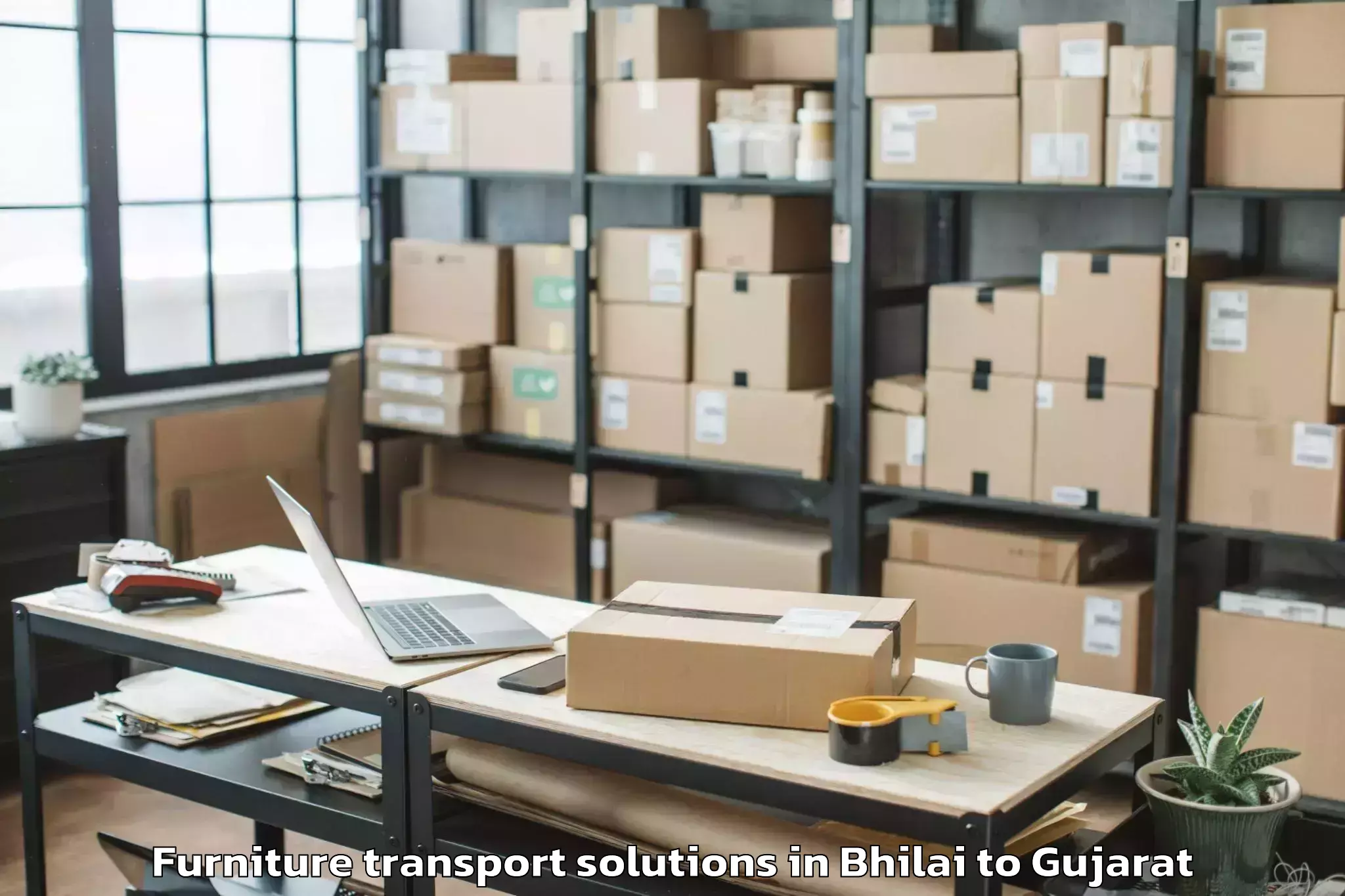 Get Bhilai to Hansot Furniture Transport Solutions